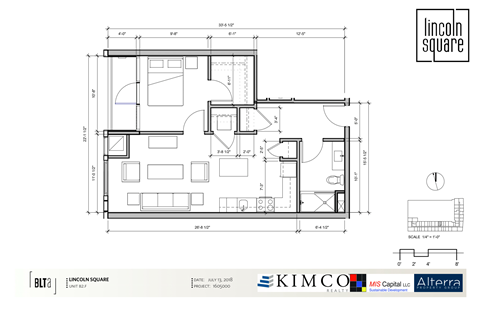 a floor plan of a house with bedrooms and a living room